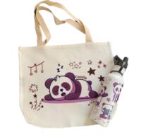 Juego de Bolso y botella con diseño de panda