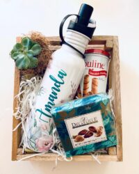 Box de botella personalizada y chocolates