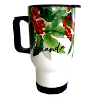 Jarra térmica personalizada con diseño de café y colibrí