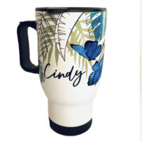 Jarra térmica personalizada con diseño tropical y mariposas (copia)